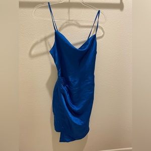 Zara Blue Mini, Silk Dress, never used- tag still on 🦋 Size- Medium